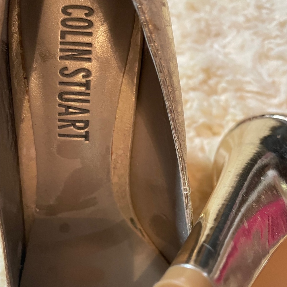 Colin Stuart Silver Heels with Shiny Finish